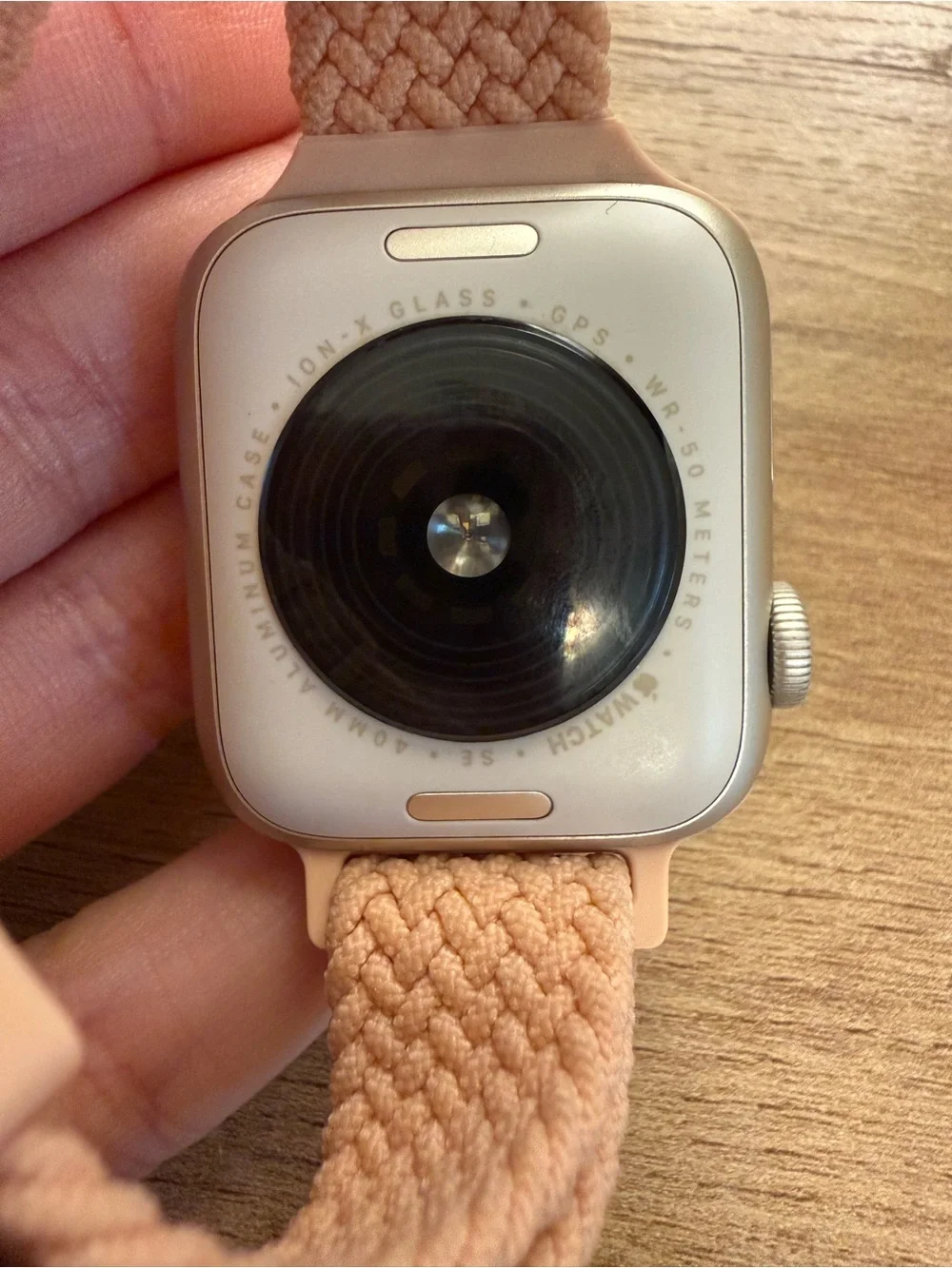 Apple Watch with Pink Braided Solace band - Pink